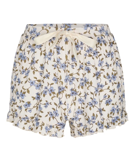 Jersey Ruffled Shorts, White
