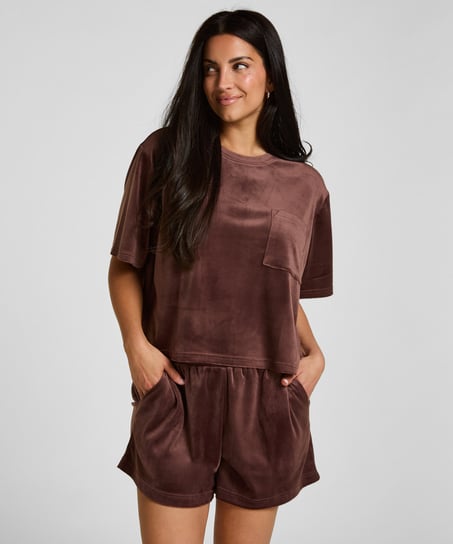 Top Velours Pocket, Green