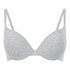 Cotton Padded Underwired Push-Up Bra, Gray