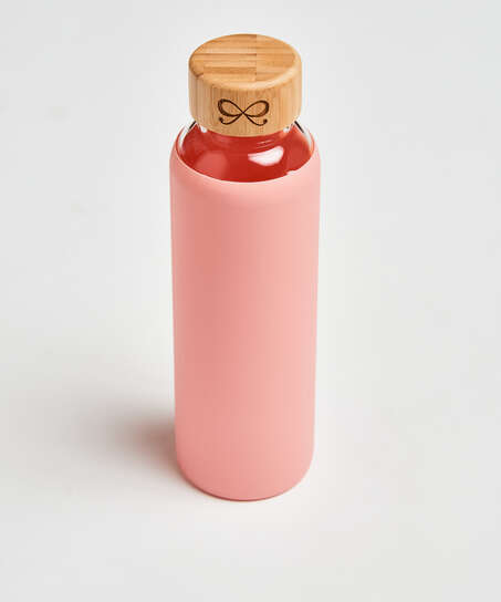 Glass water bottle, Pink