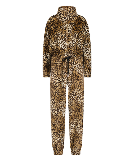 Flannel Fleece Onesie, Beige