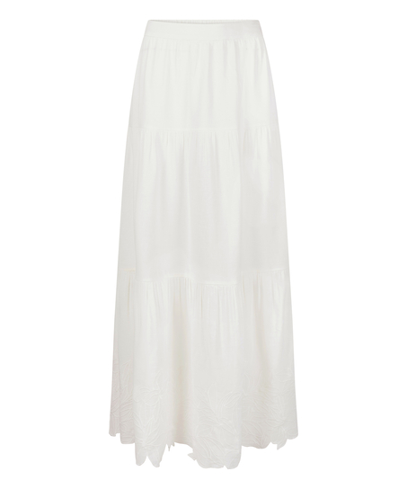 Embroiderd Skirt, White