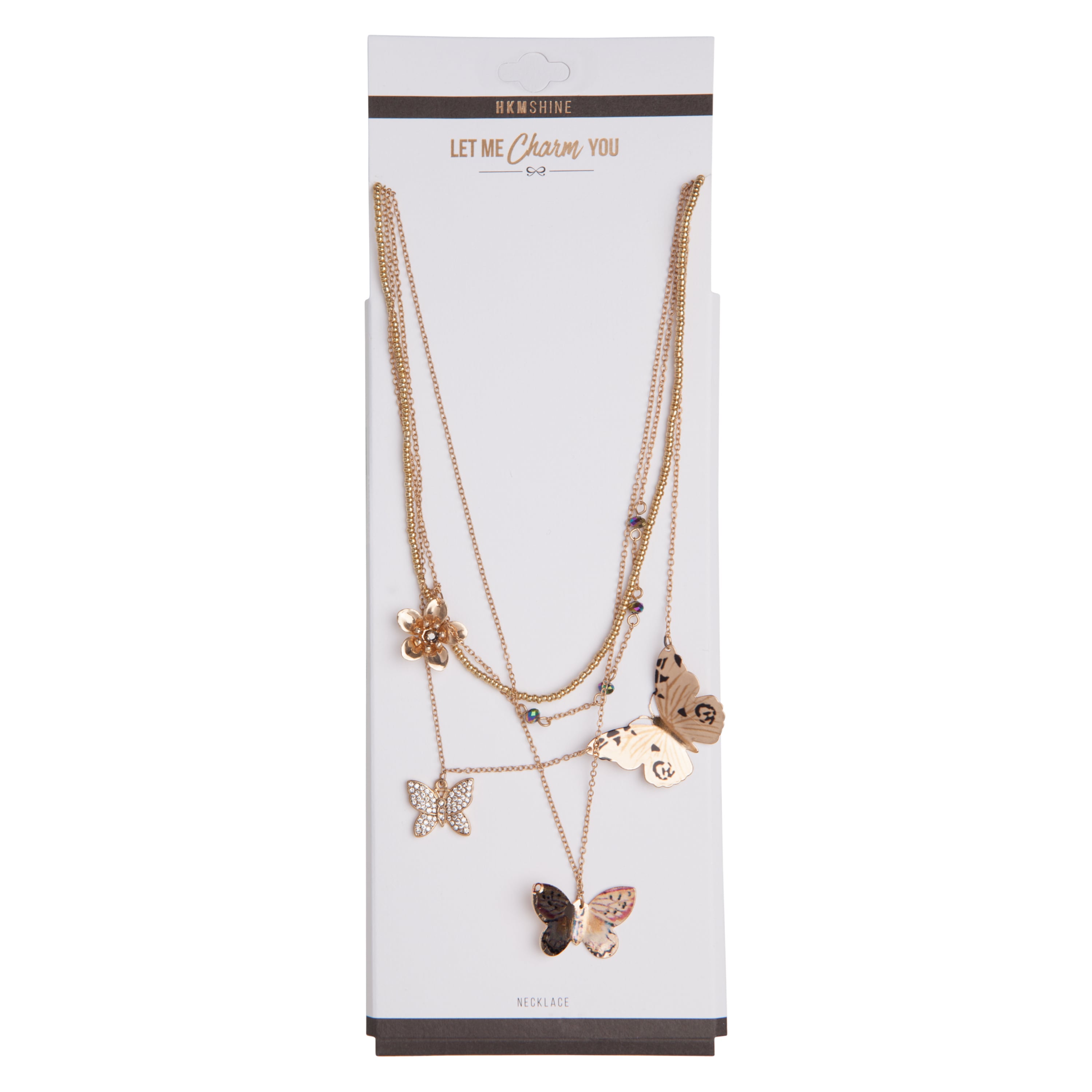 Butterflies Necklace, Yellow, main