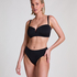 Neoprene Bandeau Bikini Top, Black