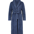 Long Fleece Bathrobe, Blue