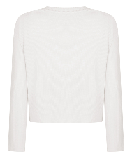 Long-Sleeved Pyjama Top, Beige