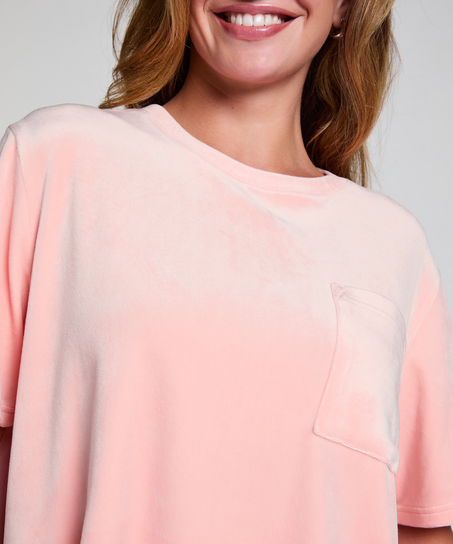 Top Velours Pocket, Pink