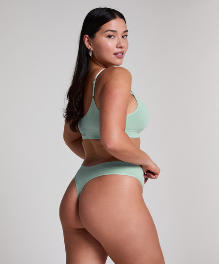 Dianne High Leg Thong, Green