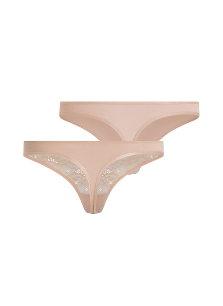 2-pack Angie Thongs, Beige
