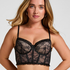 Padded Underwired Longline Bra Felicity, Black