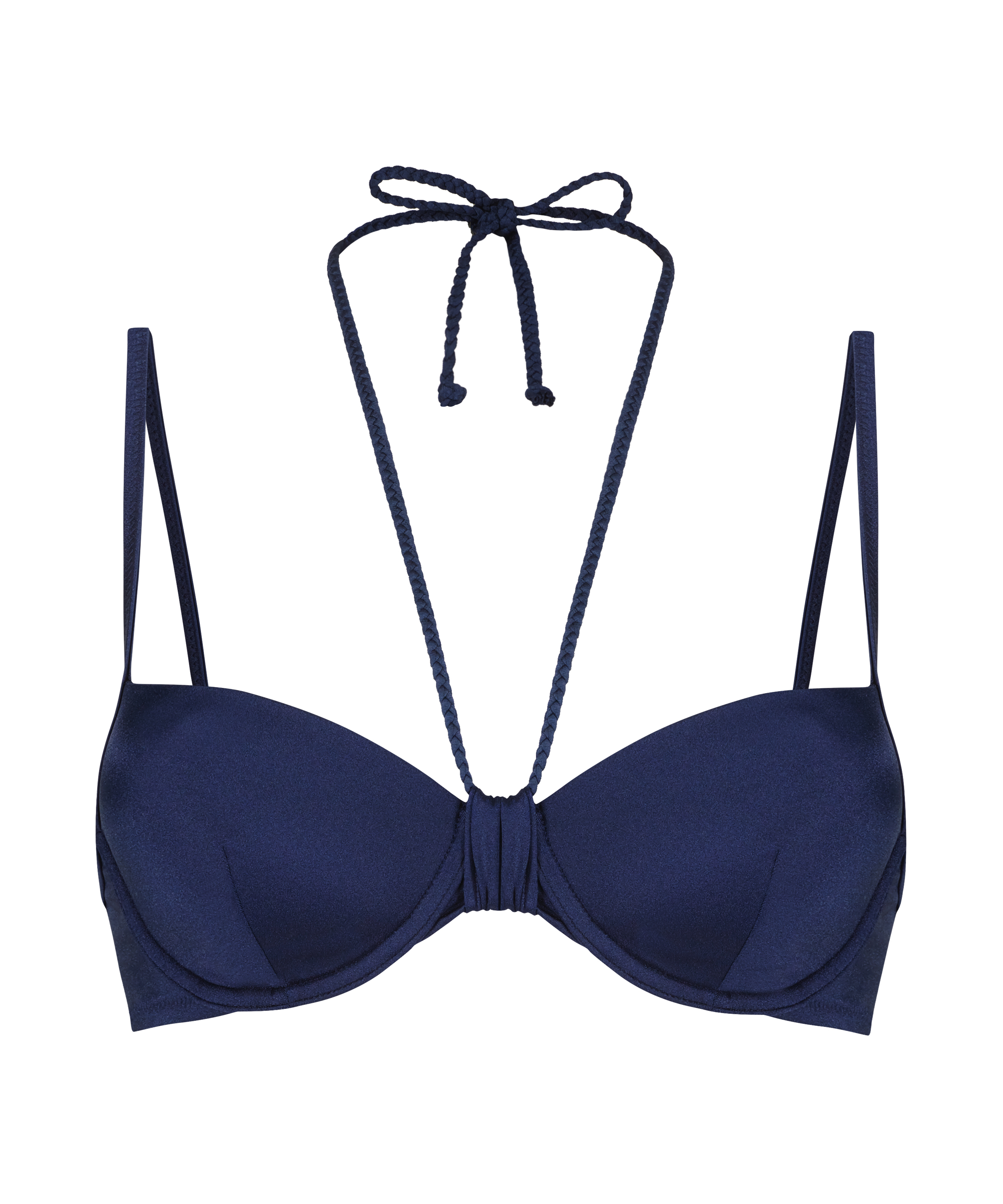 Luxe padded Underwired Bikini Top, Blue, main