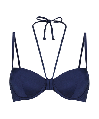 Luxe padded Underwired Bikini Top, Blue