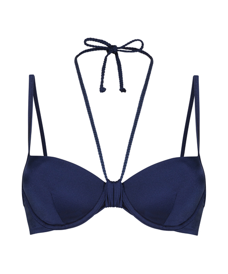 Luxe padded Underwired Bikini Top, Blue