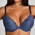 Marine Padded Push-Up Underwired Bra, Blue