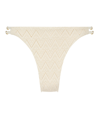 Crochet Cheeky Tanga Bikini Bottoms, White