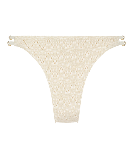Crochet Cheeky Tanga Bikini Bottoms, White