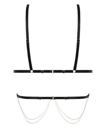 Chain Top Bralette, Black