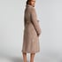 Long Fleece Bathrobe, Beige