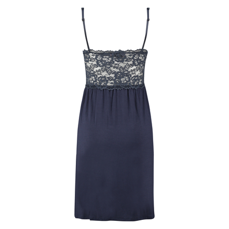 Modal Lace Slip Dress, Blue