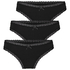Multipack Cotton Thong, Black