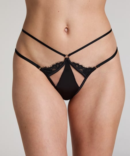 Nisha Open Crotch Brazilian, Black