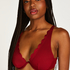Scallop Non-Padded Underwired Bikini Top, Red