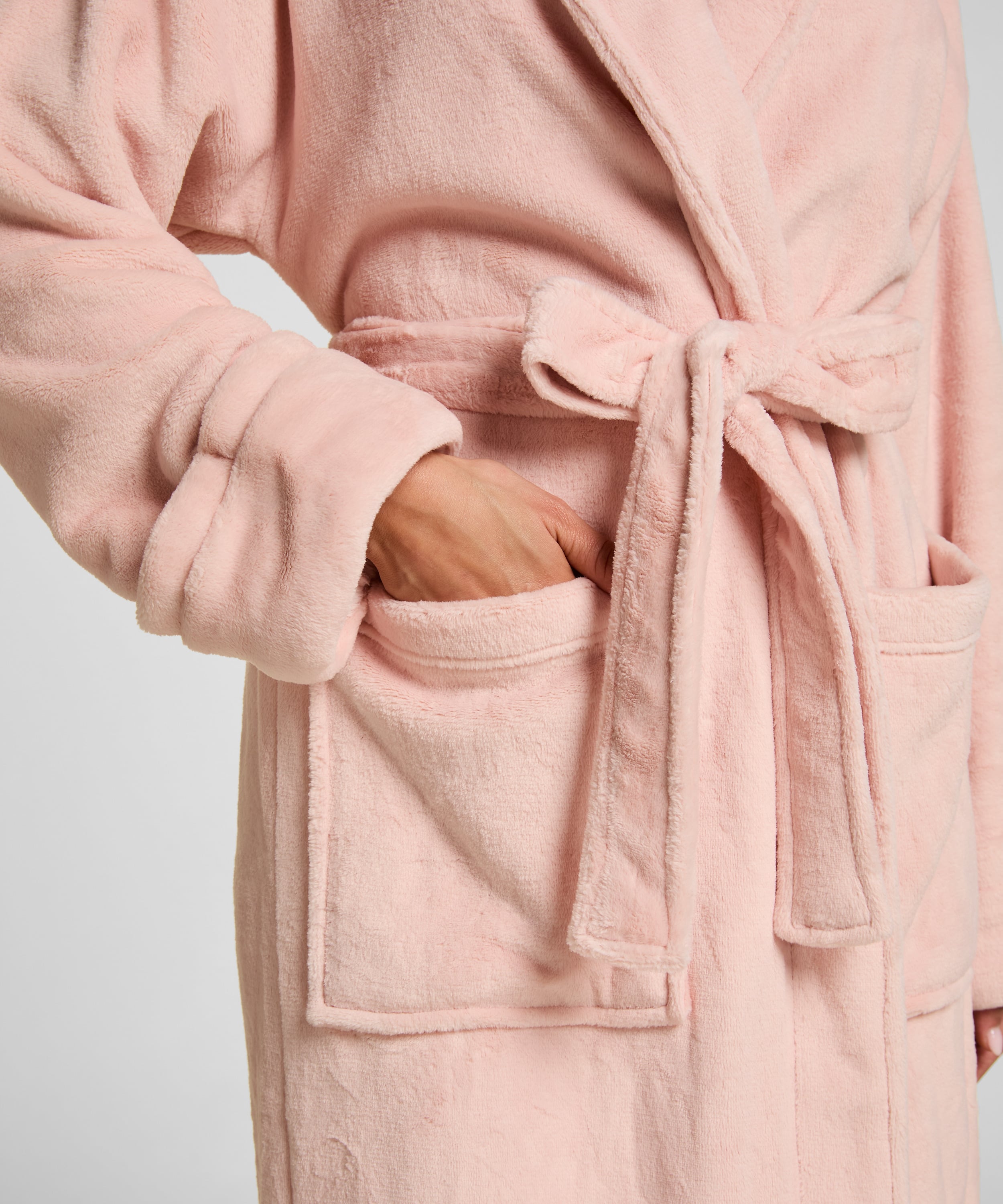 Soft Fleece Bathrobe, Pink, main