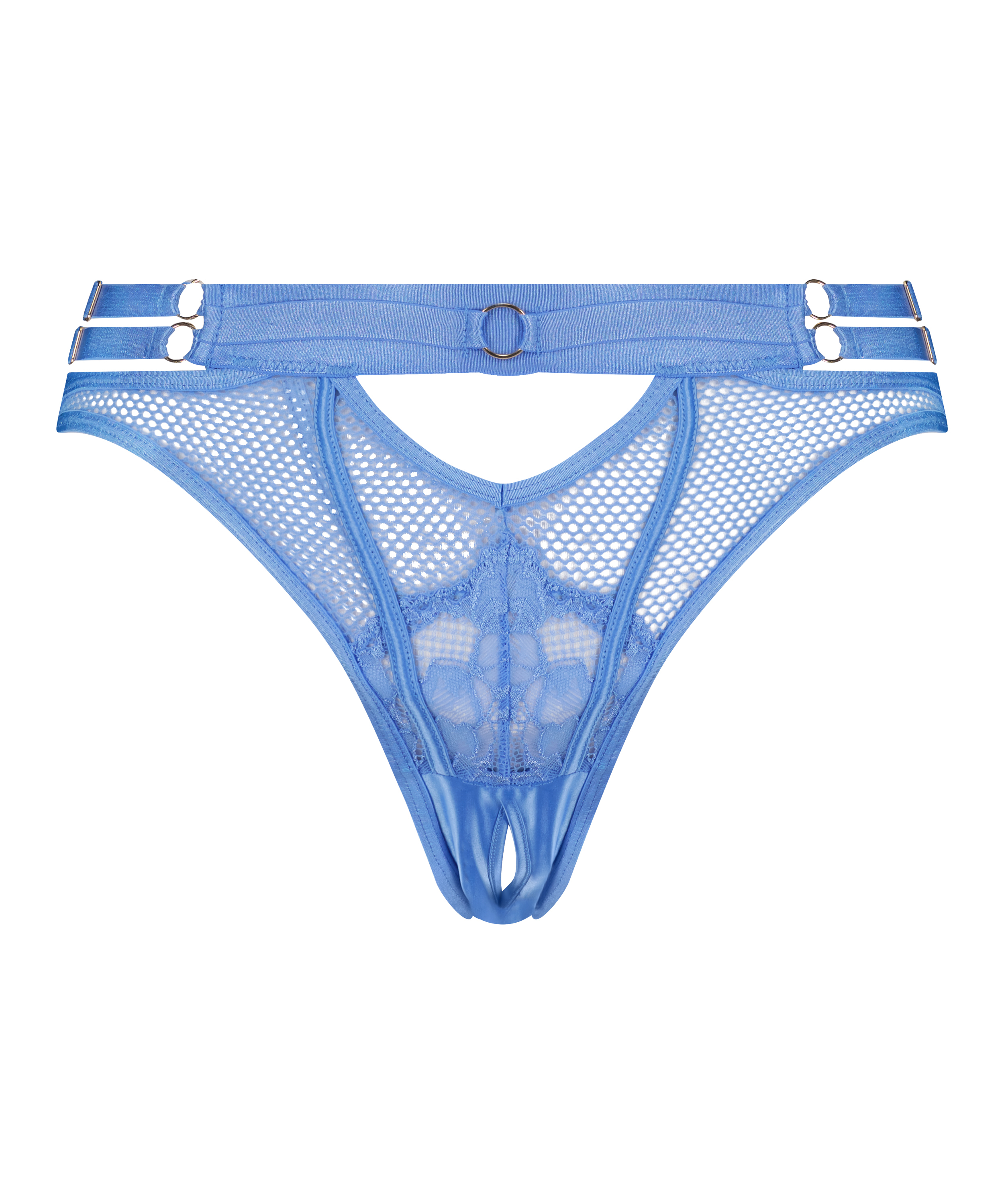 Pleasure Open-Crotch Brazilian Knickers, Blue, main