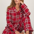 Flannel Pyjama Top, Red
