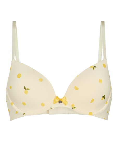 Plunge Padded Underwired Bra, Yellow