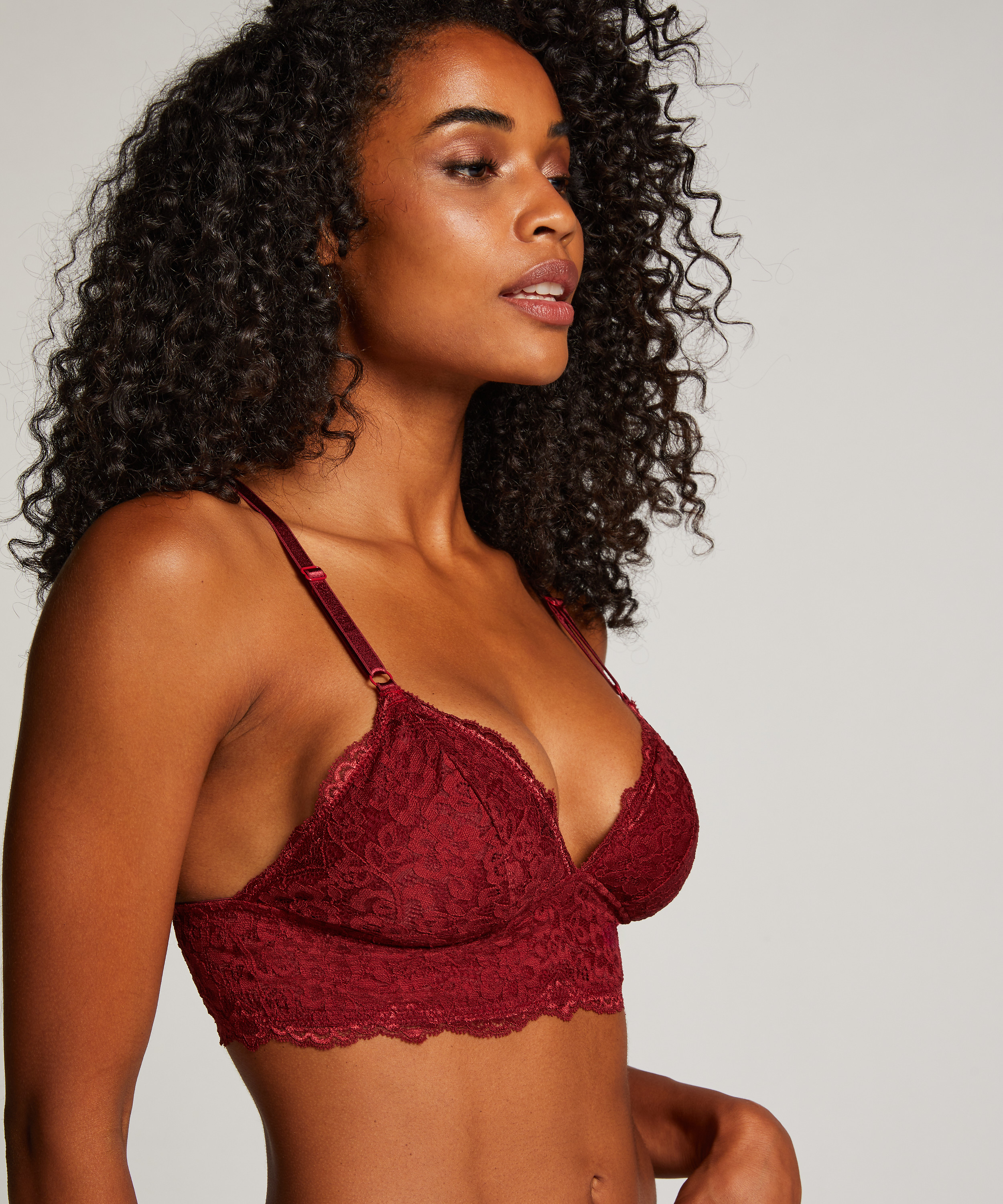 Marine Triagnle Bralette, Red, main
