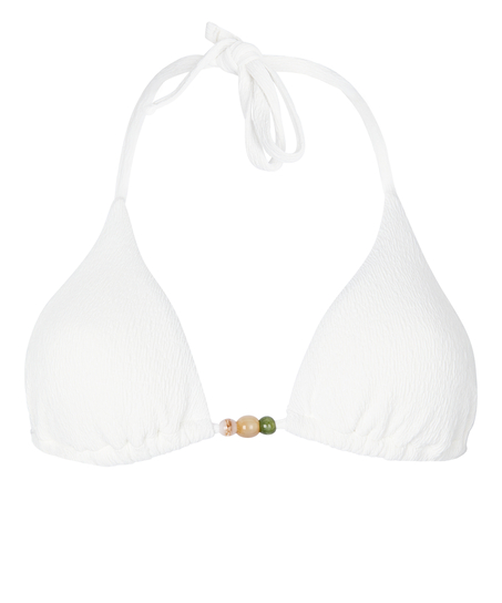 Triangle Bikini Top Crinkle, White