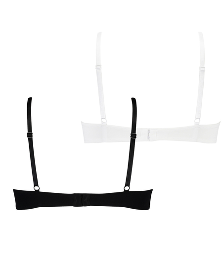 2-Pack Padded Underwired Bra, Black