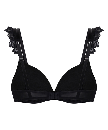 Posie Padded Underwired Push-Up Bra, Black