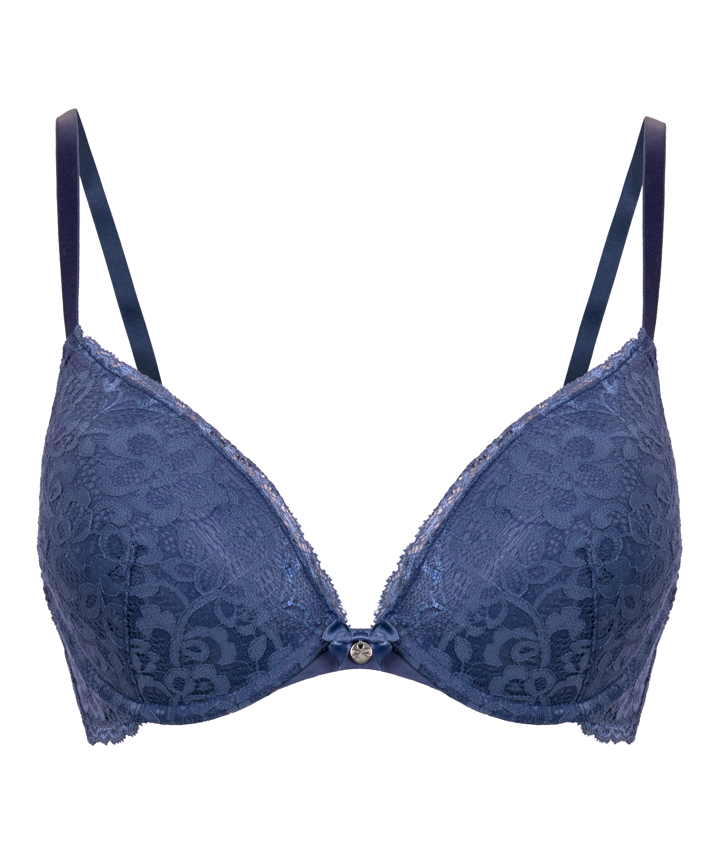 Marine Padded Push-Up Underwired Bra, Blue, main