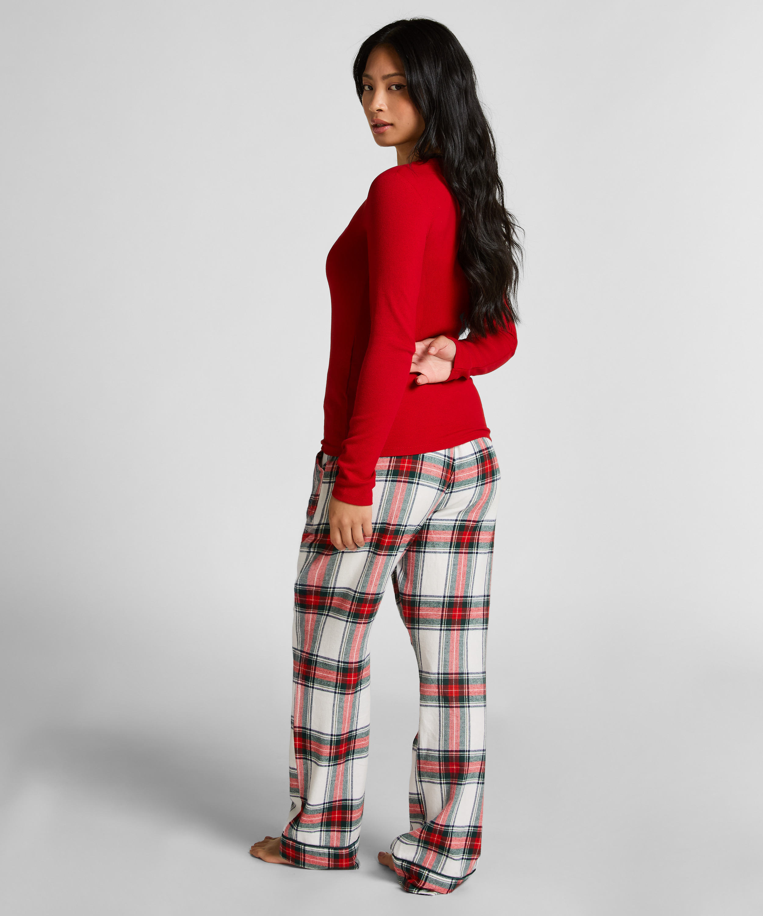 Cotton Pyjama Top, Red, main