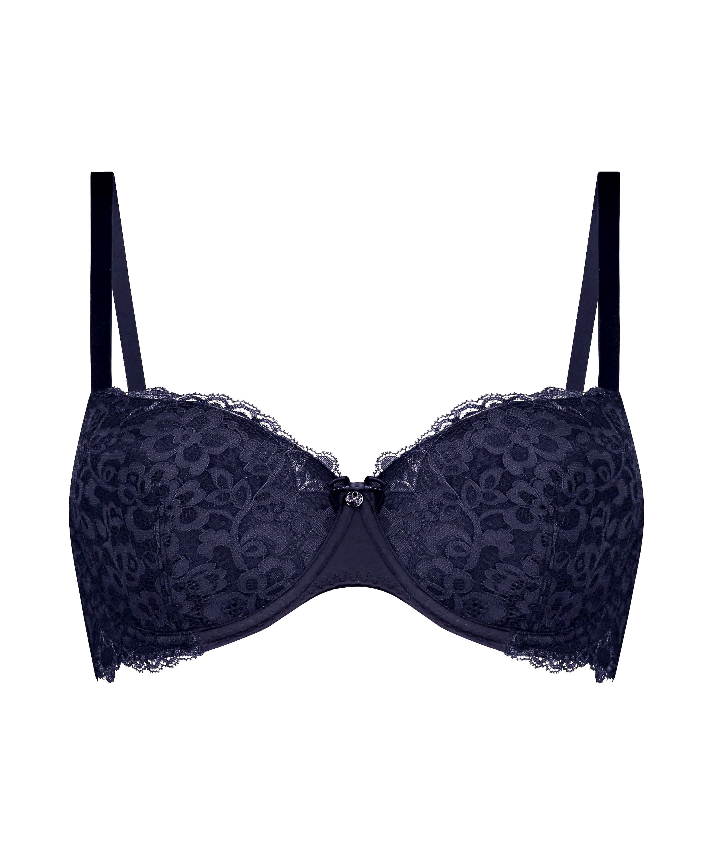 Marine Padded Underwired Bra, Blue, main
