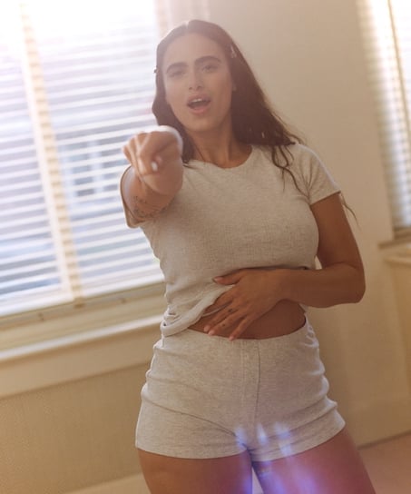 Pointelle shorts, Gray