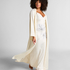 Kimono Long Satin Floral, White