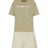Pyjama Set with Short and T-shirt, Green