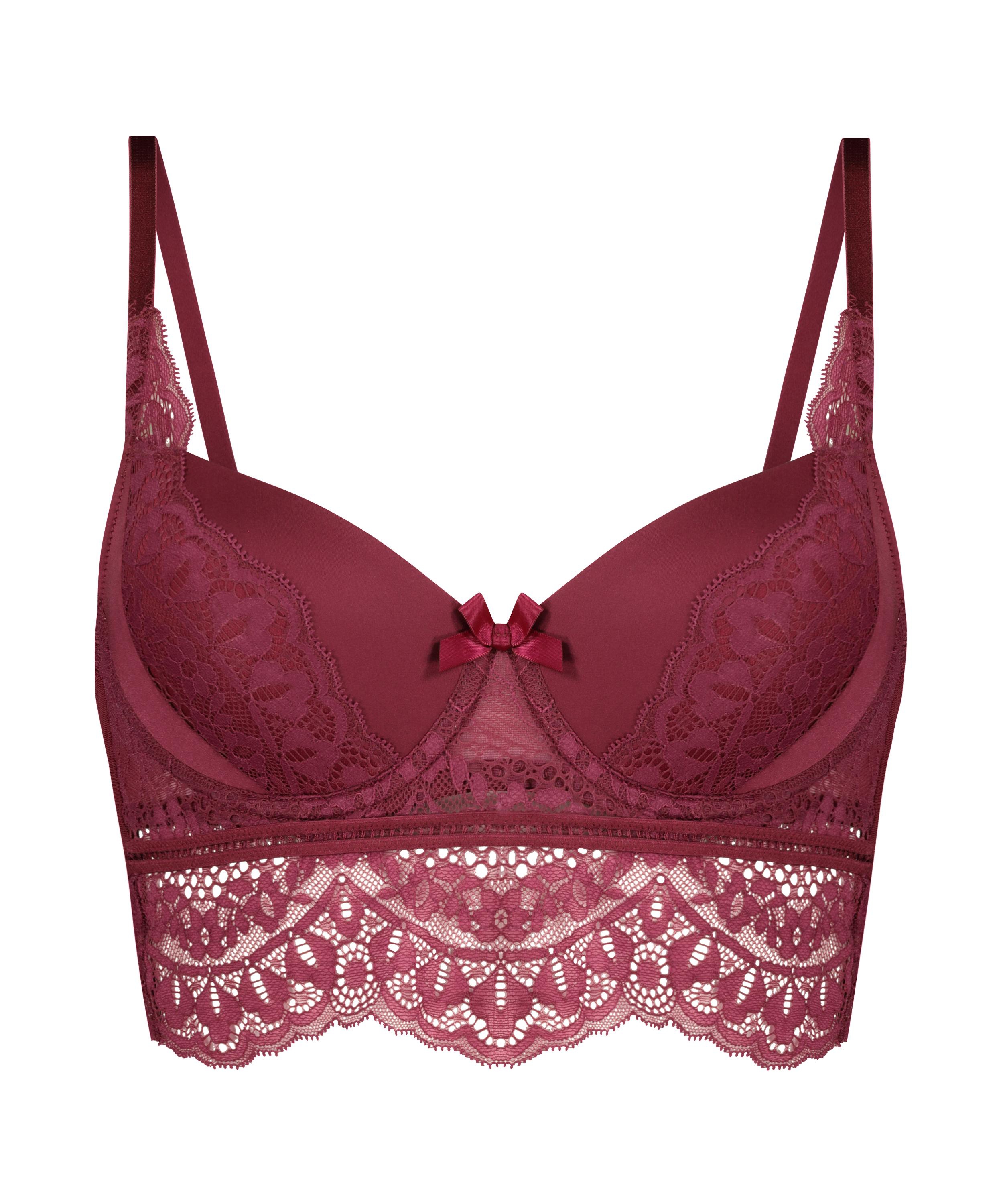 Elise Padded Longline Underwired Bra, Red, main