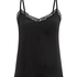 Velours Lace Cami Top, Black