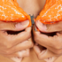 Rose Padded Triangle Bralette, Orange