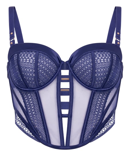 Missy Non-Padded Underwired Longline Bra, Blue