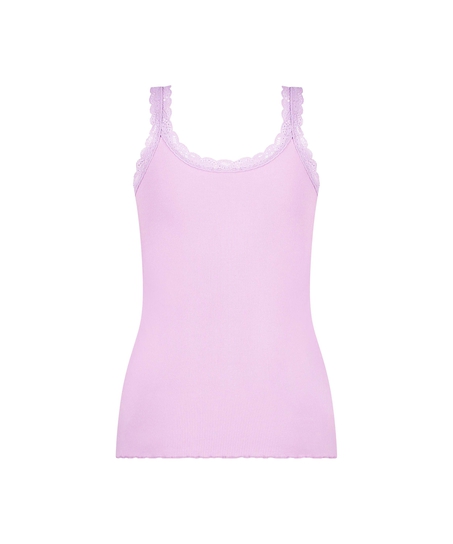 Ribbed Lace Singlet, Purple