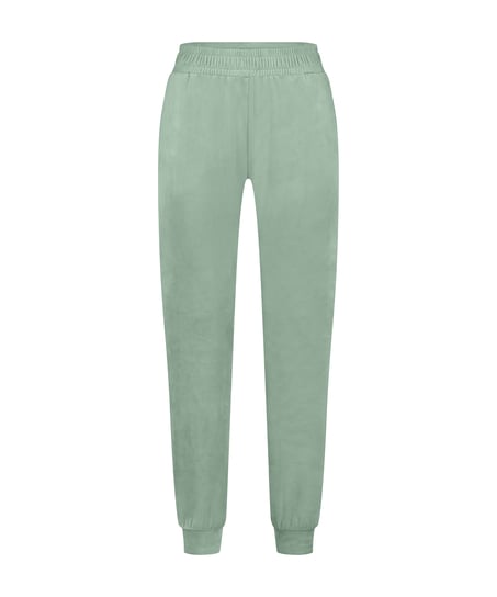 Tall Velours Jogging Bottoms, Green
