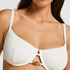 Non-Padded Underwired Bikini Top Crinkle, White