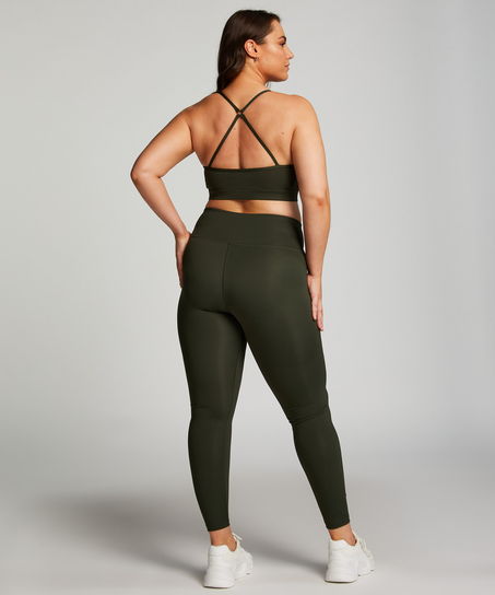 HKMX Crossed High Waisted Leggings, Green