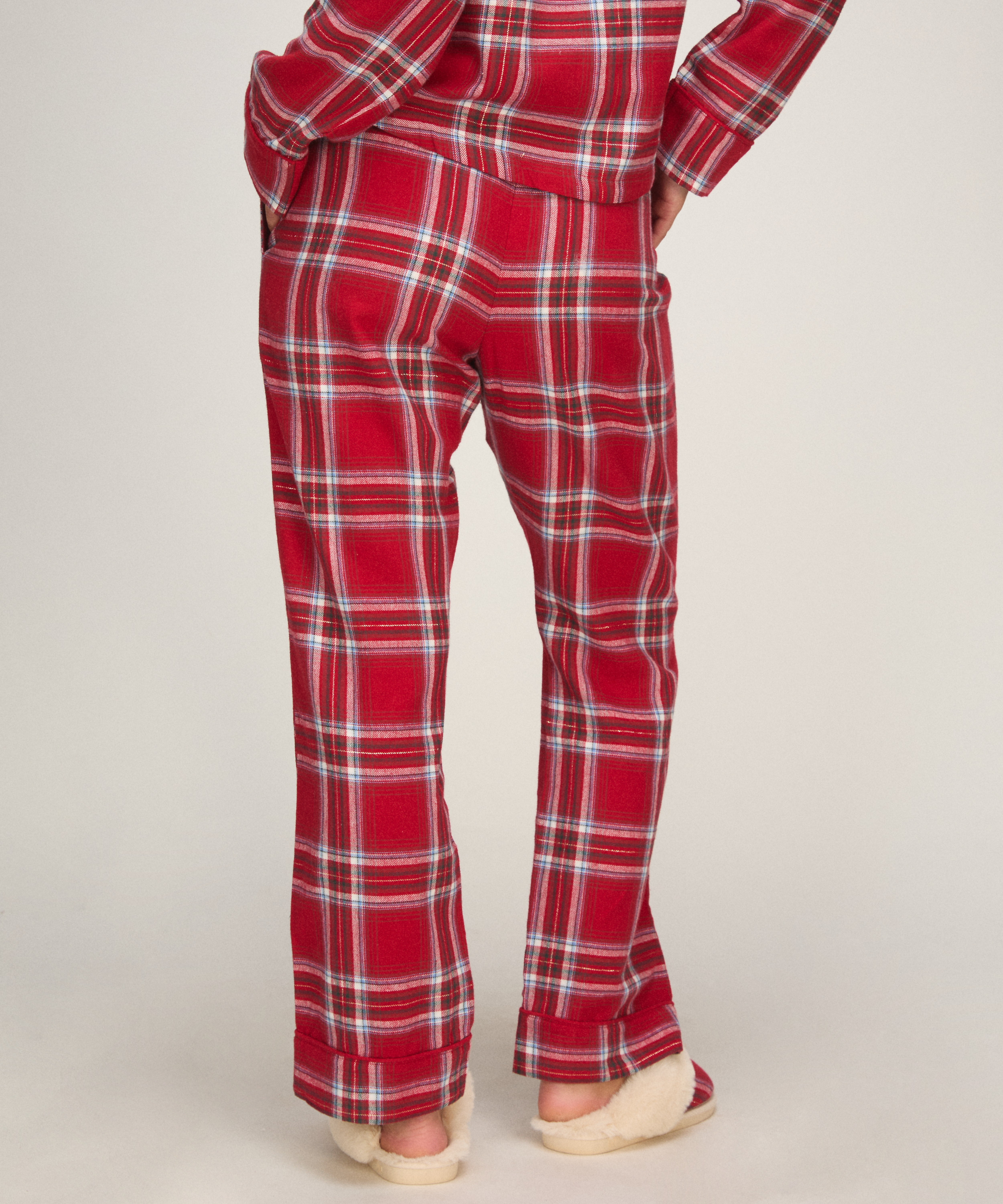 Flannel Pyjama Pants, Red, main