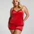 Velours Lace Cami Top, Red